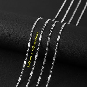 D016a Dây chuyền titan kiểu lặc nhỏ cán dẹp cách điệu