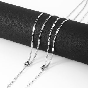 D016d Dây chuyền titan kiểu lặc nhỏ cán dẹp cách điệu