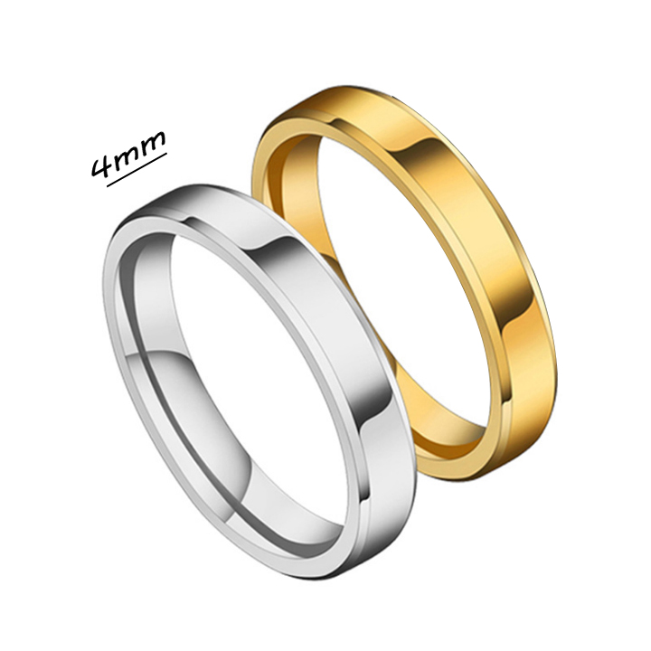 TC143a Nhẫn titan 4ly trơn cắt vát cạnh