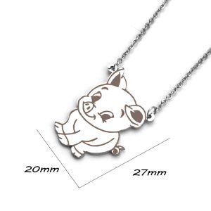 DC001 Dây chuyền inox hình con lợn heo 12 con giáp