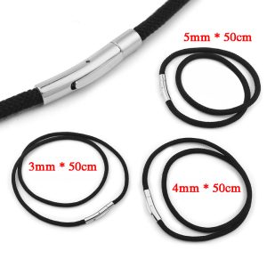 DN152a Dây chuyền dù đen thái 3mm - 5mm khóa titan