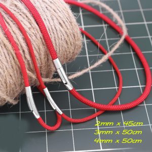 DN157a Dây chuyền, vòng cổ dù thái màu đỏ khóa titan