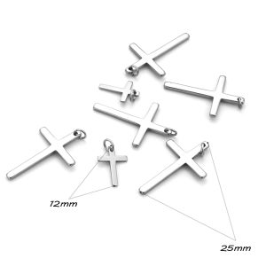 LK007 Phụ kiện inox hình thánh giá, charm hình thánh giá inox