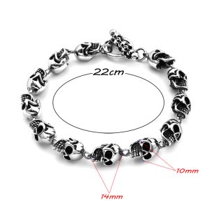 LN183 Lắc tay nam titan hình đầu lâu cực ngầu