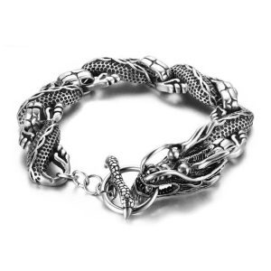 LN188 Lắc tay nam titan hình con rồng