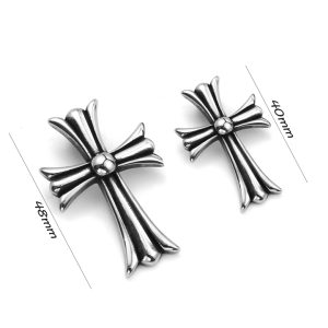 MD040 Mặt dây chuyền nam thép titan chrome heart