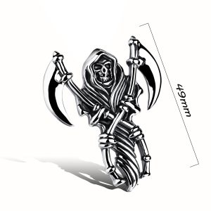 MD070 Mặt dây chuyền hình Tử thần cầm lưỡi hái FaithHeart Gothic Death