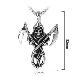 MD140 Mặt dây chuyền hình thần chết cầm lưỡi hái