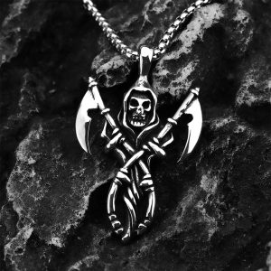 MD140b Mặt dây chuyền hình thần chết cầm lưỡi hái