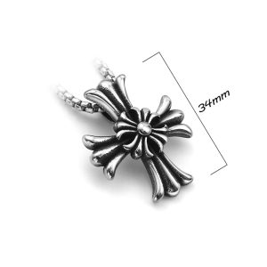 MD636 Mặt dây chuyền nam thép titan chữ thập phong cách chrome heart