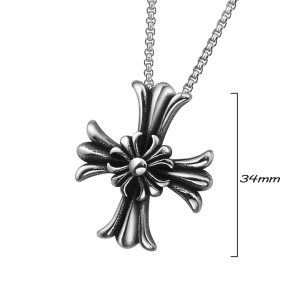 MD636b Mặt dây chuyền nam thép titan chữ thập phong cách chrome heart