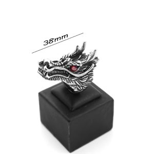 N596a Nhẫn nam titan đầu rồng