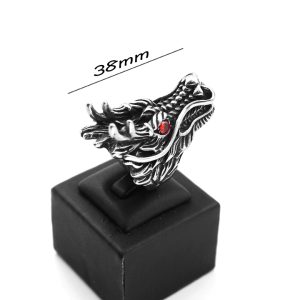 N596b Nhẫn nam titan đầu rồng