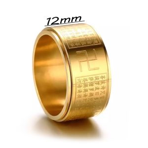 N604c Nhẫn inox mạ vàng bát nhã tâm kinh