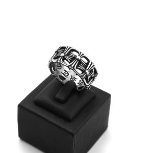 N627b Nhẫn nam Titan chrome heart phong cách Viking