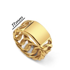 N630a-Nhẫn nam titan mạ vàng kiểu dây xích