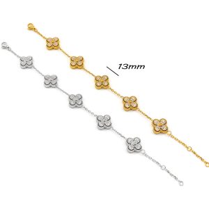 TA463a Lắc tay titan hoa 4 cánh van cleef đính full kim