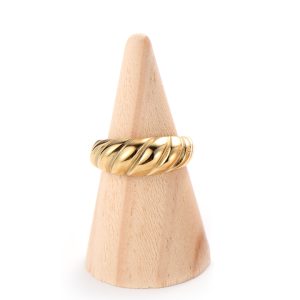 TC078e Nhẫn nữ titan xoắn hình sóng biển