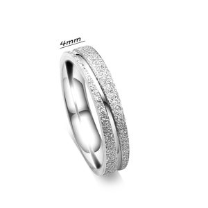 TC354 Nhẫn titan phun cát sọc xéo bảng 4mm