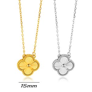 TN153c Dây chuyền titan van cleef hoa 4 cánh LV Móc máy