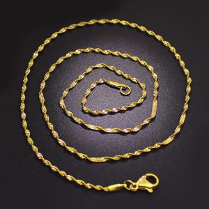 D026 Dây chuyền nữ inox mạ vàng kiểu xoắn cực đẹp