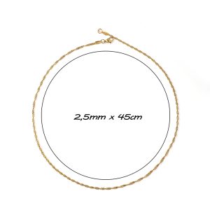 D026c Dây chuyền nữ inox mạ vàng kiểu xoắn cực đẹp