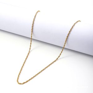 D026d Dây chuyền nữ inox mạ vàng kiểu xoắn cực đẹp