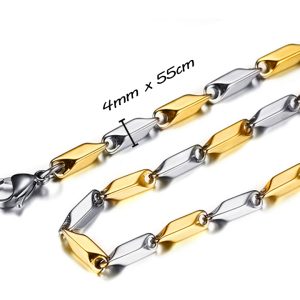 DN044a Dây chuyền nam inox hỏa tiển 4mm cách điệu trắng vàng