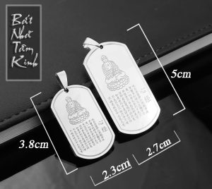 DN156f Mặt dây chuyền titan bát nhã tâm kinh màu trắng
