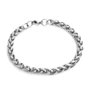 LN003c Lắc tay nam titan kiểu dây bông dừa xoắn