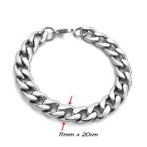 LN014 Lắc tay nam inox dây lật đơn 11ly đẹp phong cách