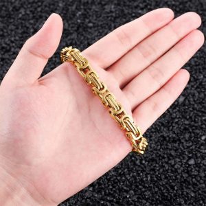 LN103a Lắc tay nam inox mạ vàng 8mm