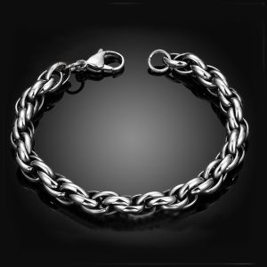 LN117 Lắc tay nam inox 3 khoen lồng 11mm