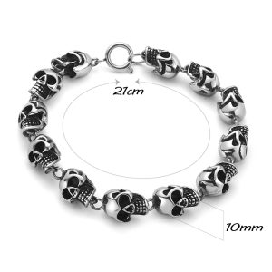 LN182 Lắc tay nam titan đầu lâu cao cấp cá tính