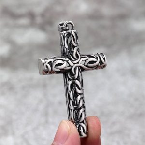 MD021a Mặt dây chuyền titan hình thánh giá
