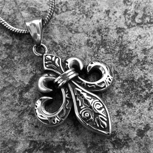 MD047b Mặt dây chuyền Titan biểu tượng Fleur-de-lis