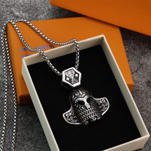 MD088e Mặt dây chuyền titan hình nón bảo hộ chiến binh viking