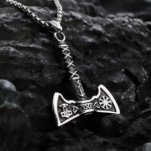 MD091b Mặt dây chuyền titan Rìu Viking 2 lưỡi
