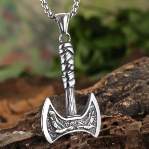 MD092a Mặt dây chuyền titan hình rìu Viking