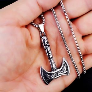 MD092d Mặt dây chuyền titan hình rìu Viking