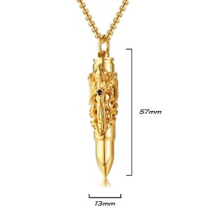 MD191 Mặt dây chuyền titan nam hình viên đạn