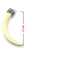 MD209m Mặt dây chuyền nanh heo giả đầu chụp titan