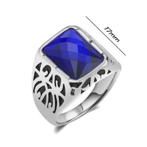 N514 Nhẫn nam inox đá xanh dương
