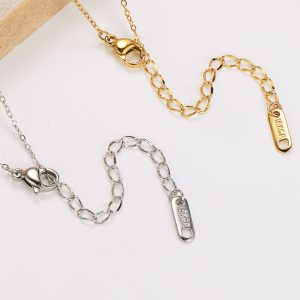 TN423 Dây chuyền trơn titan kiểu chữ cong không mặt 40+5cm