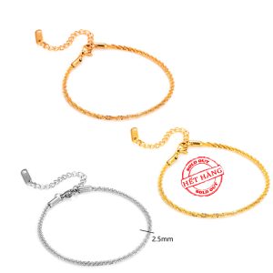 TA220 Lắc tay titan dây xoắn trơn không phụ kiện