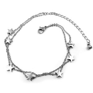 TA605 Lắc chân titan ngôi sao 2 tầng màu trắng