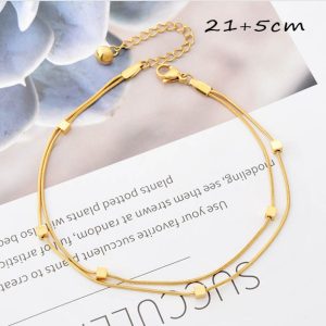 TA684a Lắc chân titan 2 tầng khối vuông cách điệu