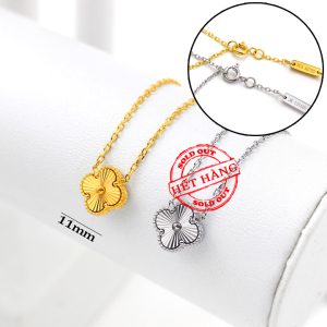 TN902 Dây chuyền nữ titan van cleef size 11mm khóa tròn