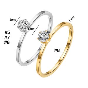 TC181 Nhẫn titan 1 hột đá cao bảng nhỏ