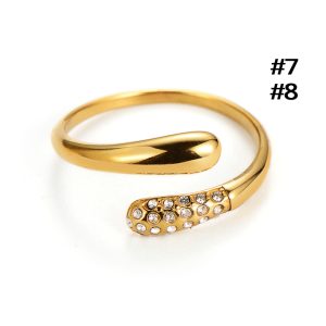 TC345 Nhẫn titan giọt nước đính kim tấm